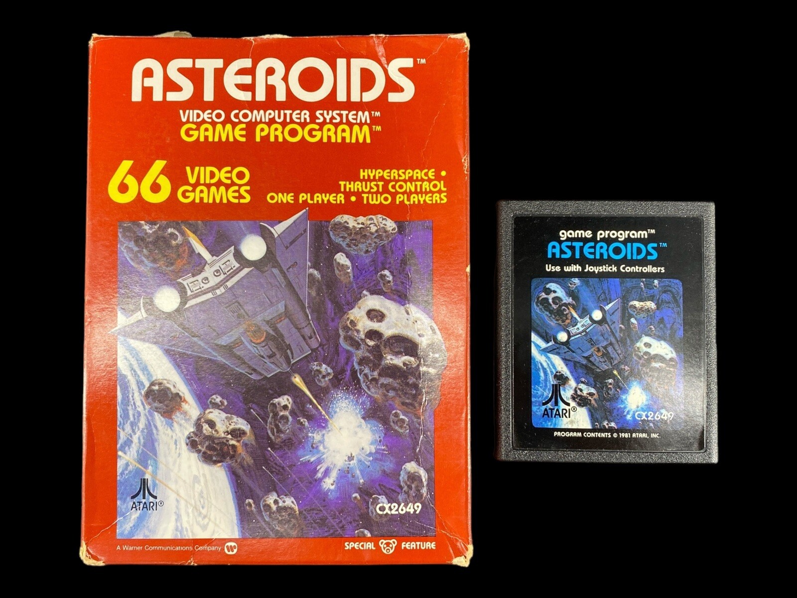 Vintage 1981 Atari Video Game Asteroids CX-2649