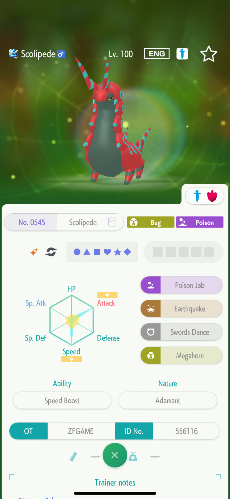 ✨6IV SHINY Scolipede + EVS🚀 POKEMON HOME✨Champions✨Online delivery⚡