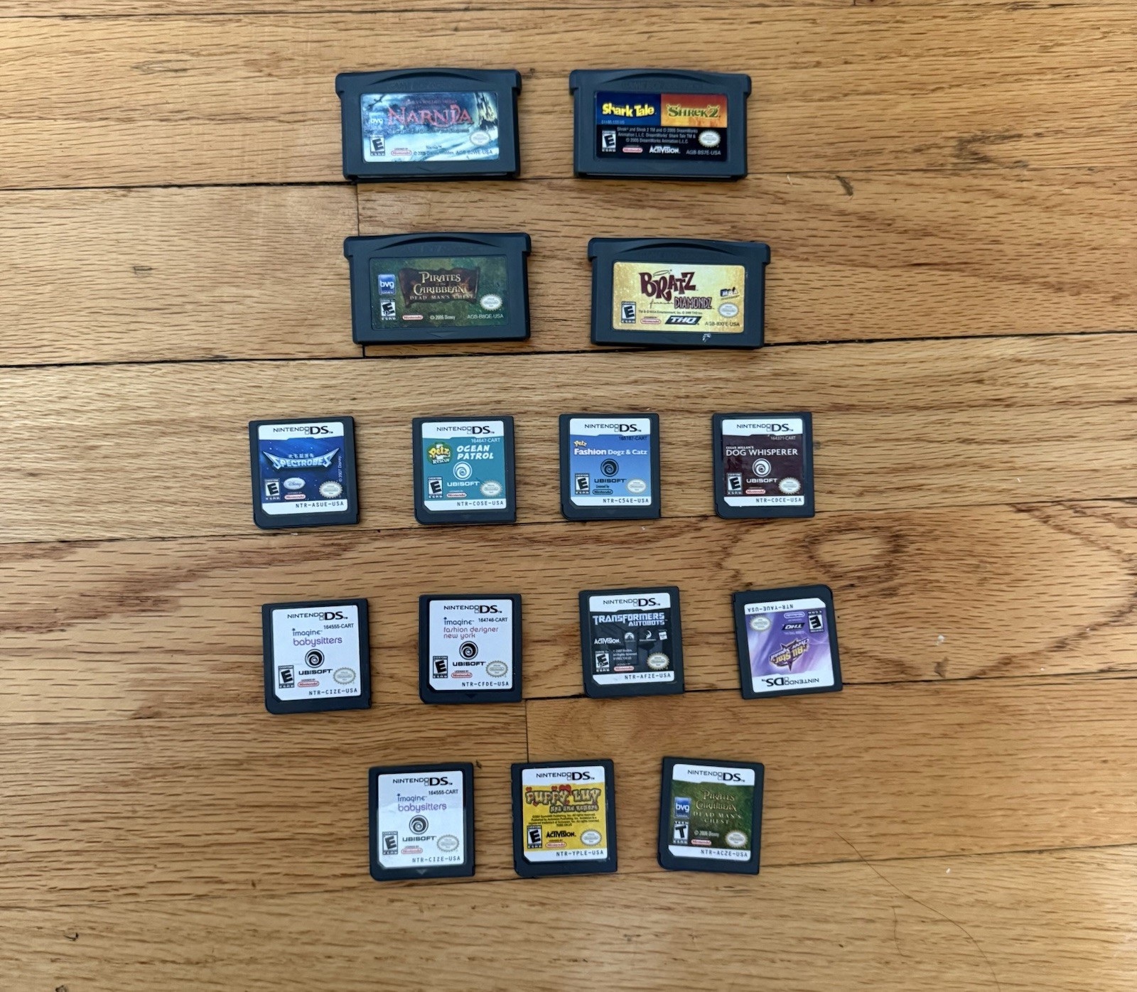 Nintendo DS & GBA Games Bundle Lot Of 15 Transformers Spectrobes Bratz Pirates