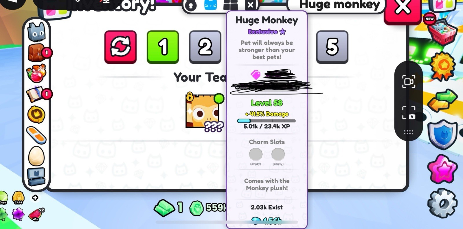 Huge Monkey Pet Simulator X Plush (and In Game Reward)