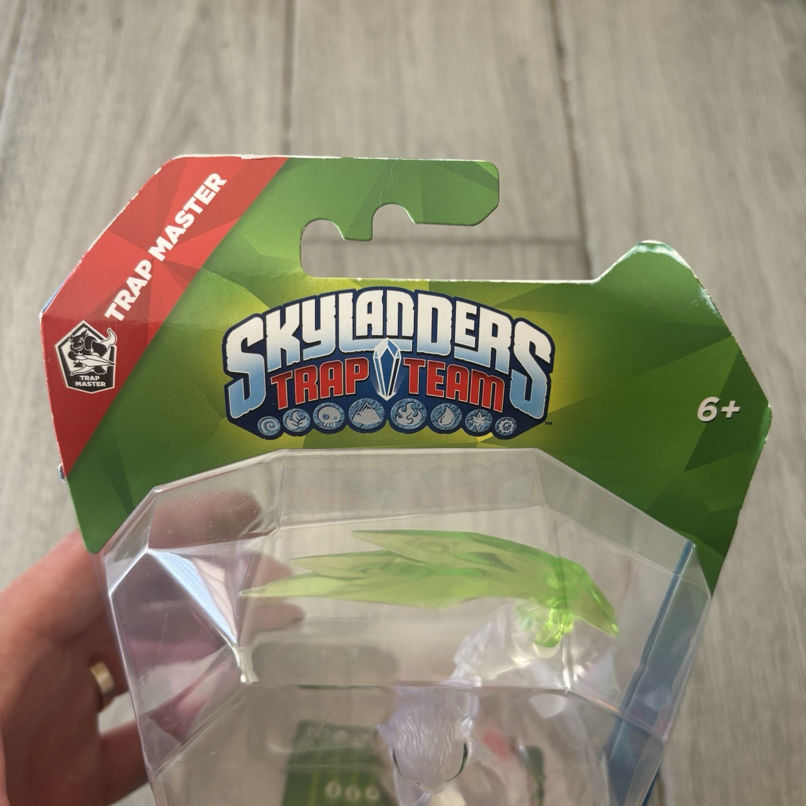 Skylanders Trap Team-Trap Master Tuff Luck Crystal Clear Ovp Karte und Aufkleber