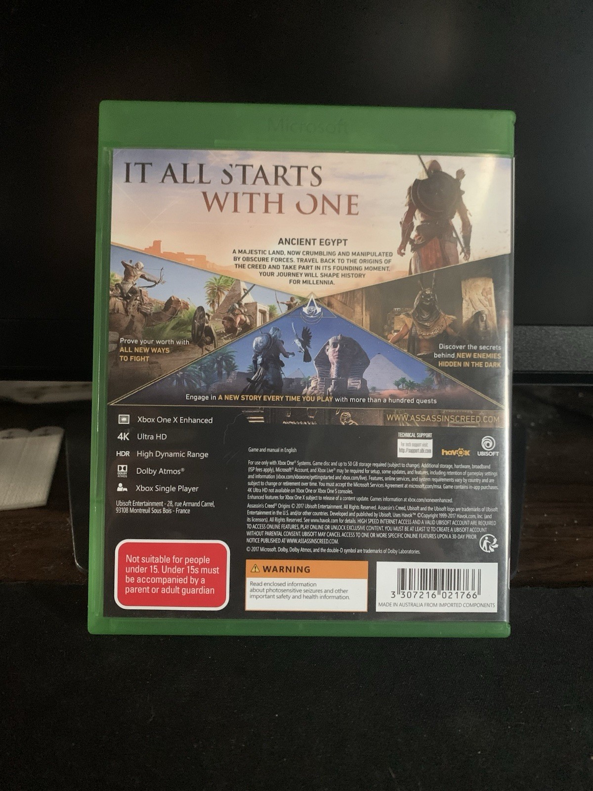 Ubisoft Assassin’s Creed Origins Xbox One Manual Action PAL MA15+ 2017