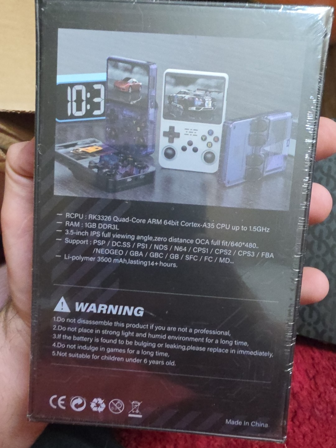 R36S Handheld Game Console Purple, Gamepad, TF Card, 640×480 Resolution