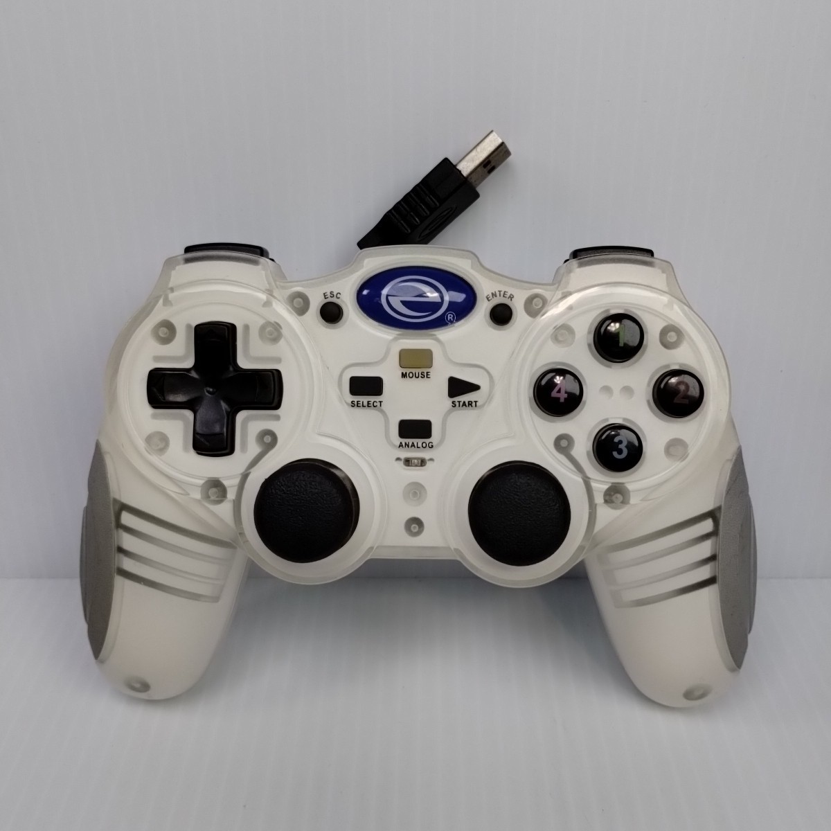USB Wired PC Game Controller Dual Analog Clear Frosted Gamepad
