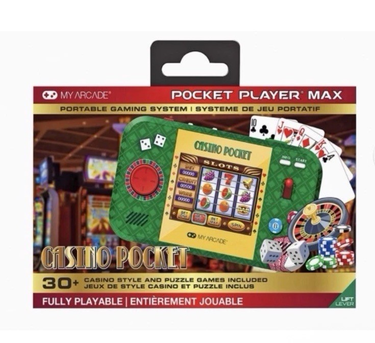 MY ARCADE POCKET PLAYER MAX PORTABLE GAMING SYSTEM OVER 30 Casino Style Games