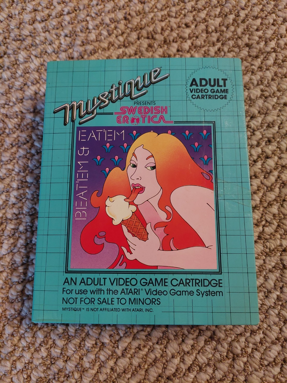 Atari 2600 Beat ’em & Eat ’em CIB 1982 Adult Video Game VG Condition Untested