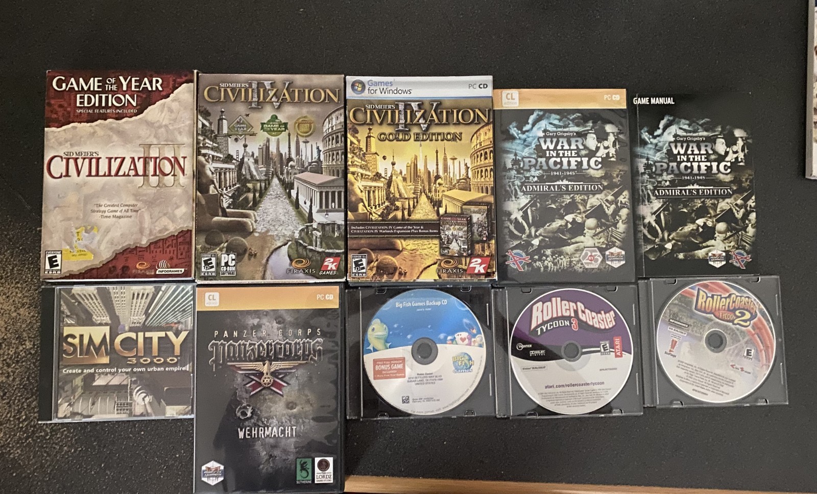 PC Strategy Game Lot Civilization III/IV SimCity Panzer Corps War in the Pacific