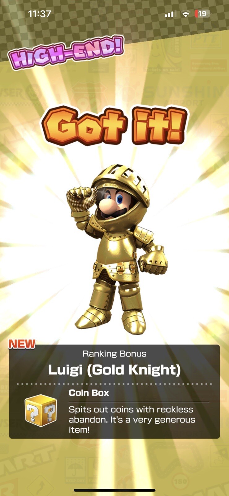 Mario Kart Tour For iOS LVL 38 With 2000 Gems + Gold Mario Exclusive + Tickets