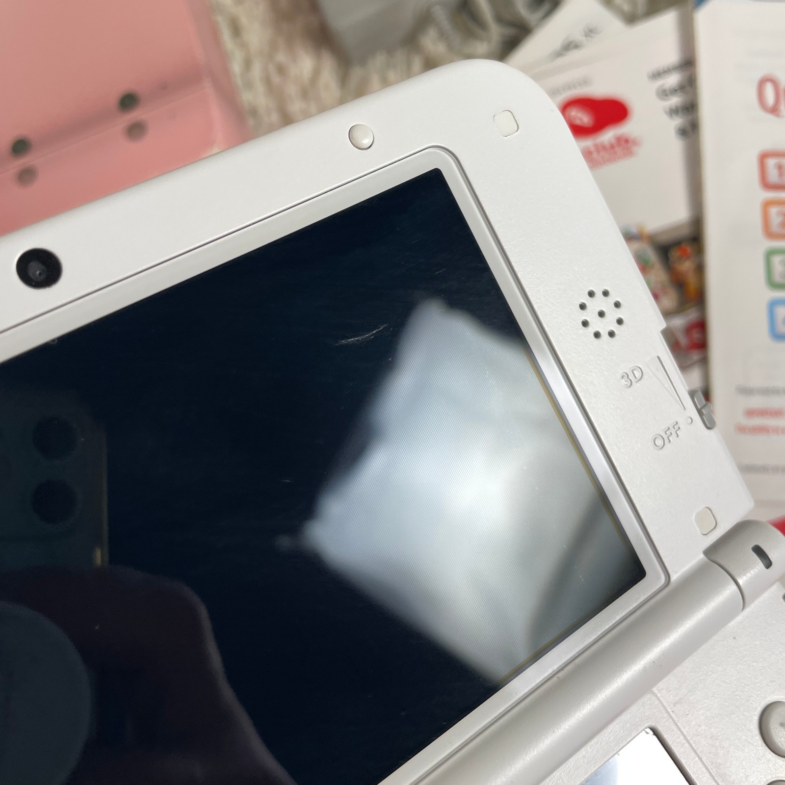Nintendo 3DS XL Pink White Handheld System Console SPR-001 Complete in Box CIB
