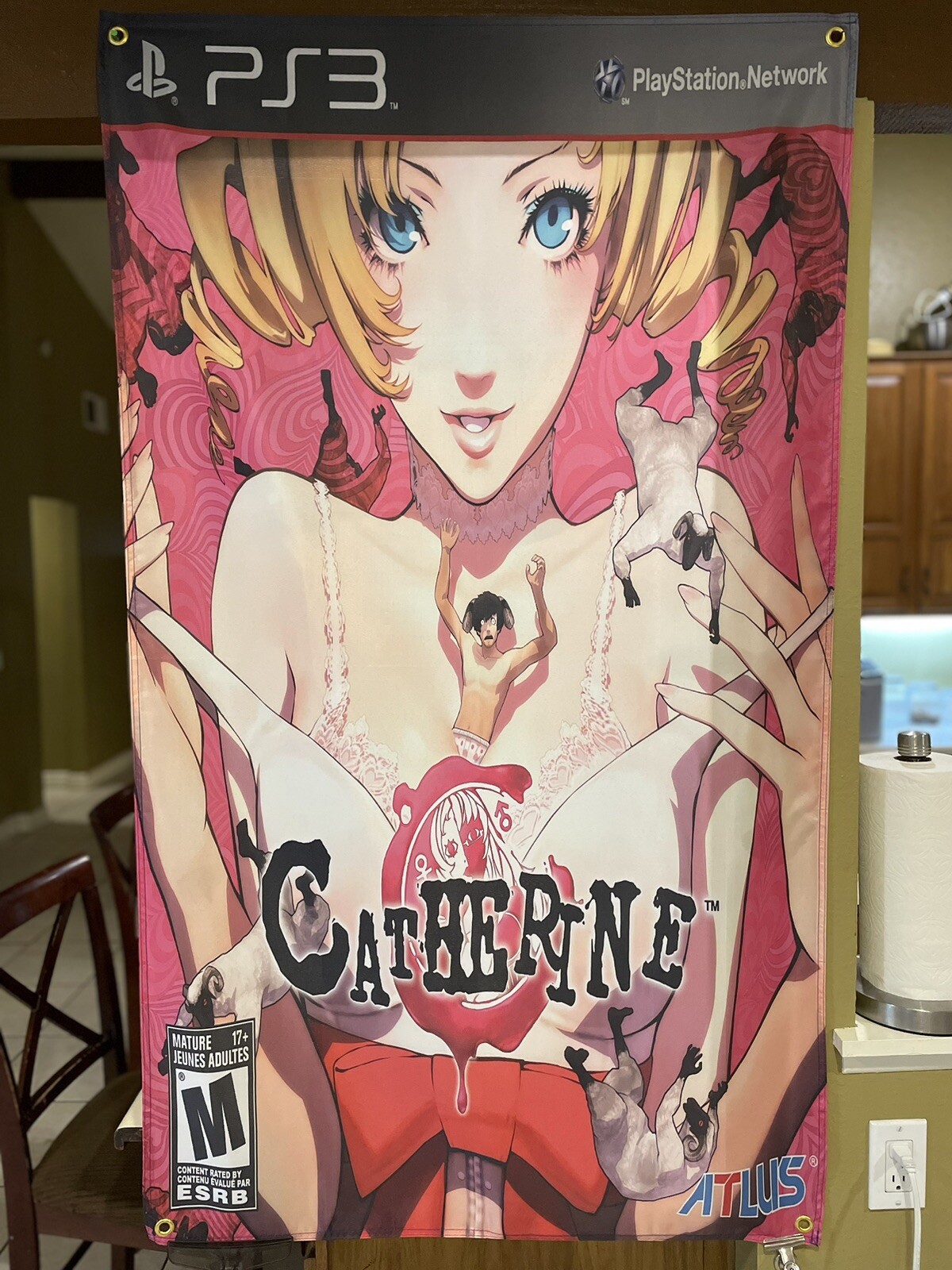 Catherine 5′ Flag Banner Poster Sony PlayStation 3 PS3 Atlus Rated M
