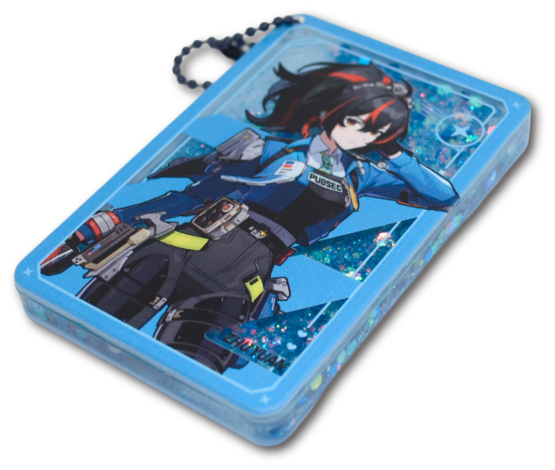 Zhu Yuan Zenless Zone Zero ZZZ Quicksand Glitter Acrylic Keychain Accessory
