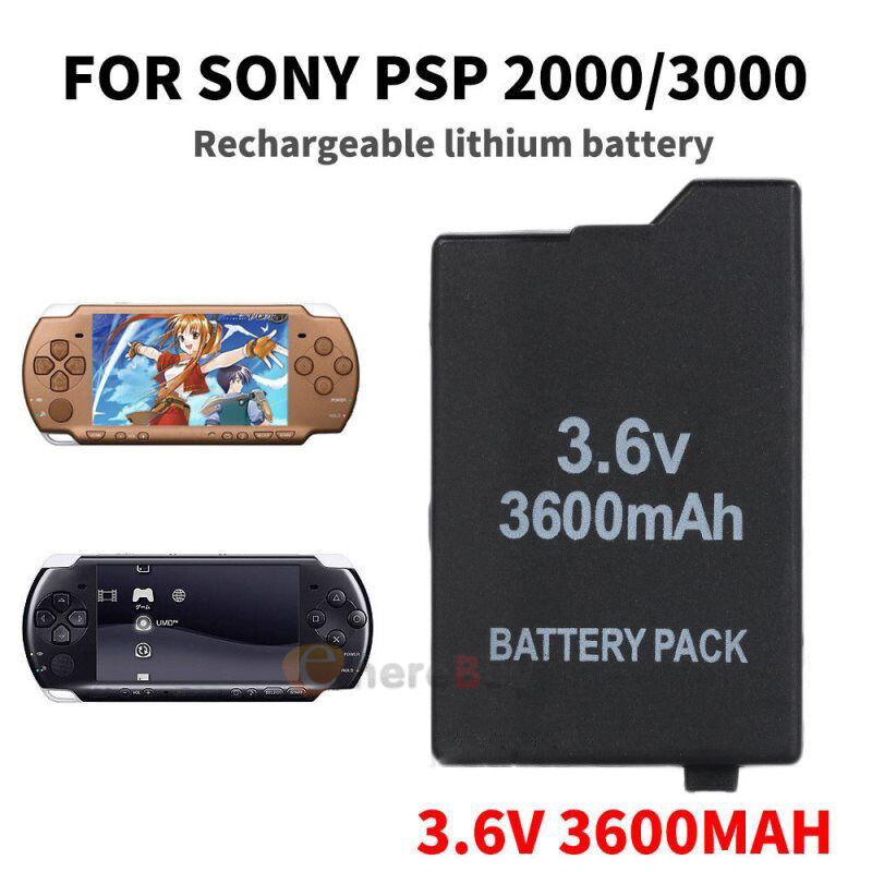 For PSP Slim 2000 3000 2001 Rechargeable Replacement Battery 3600mAh/WallCharger