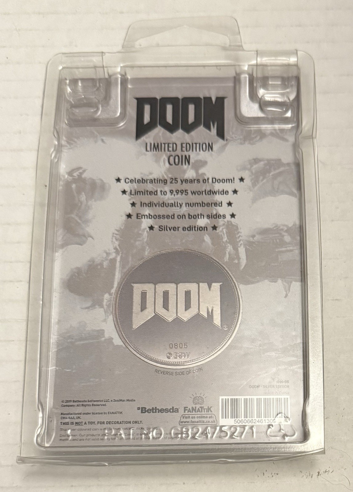 Doom Eternal Limited Edition Doomguy Figure Silver Coin Token 25th Anniversary