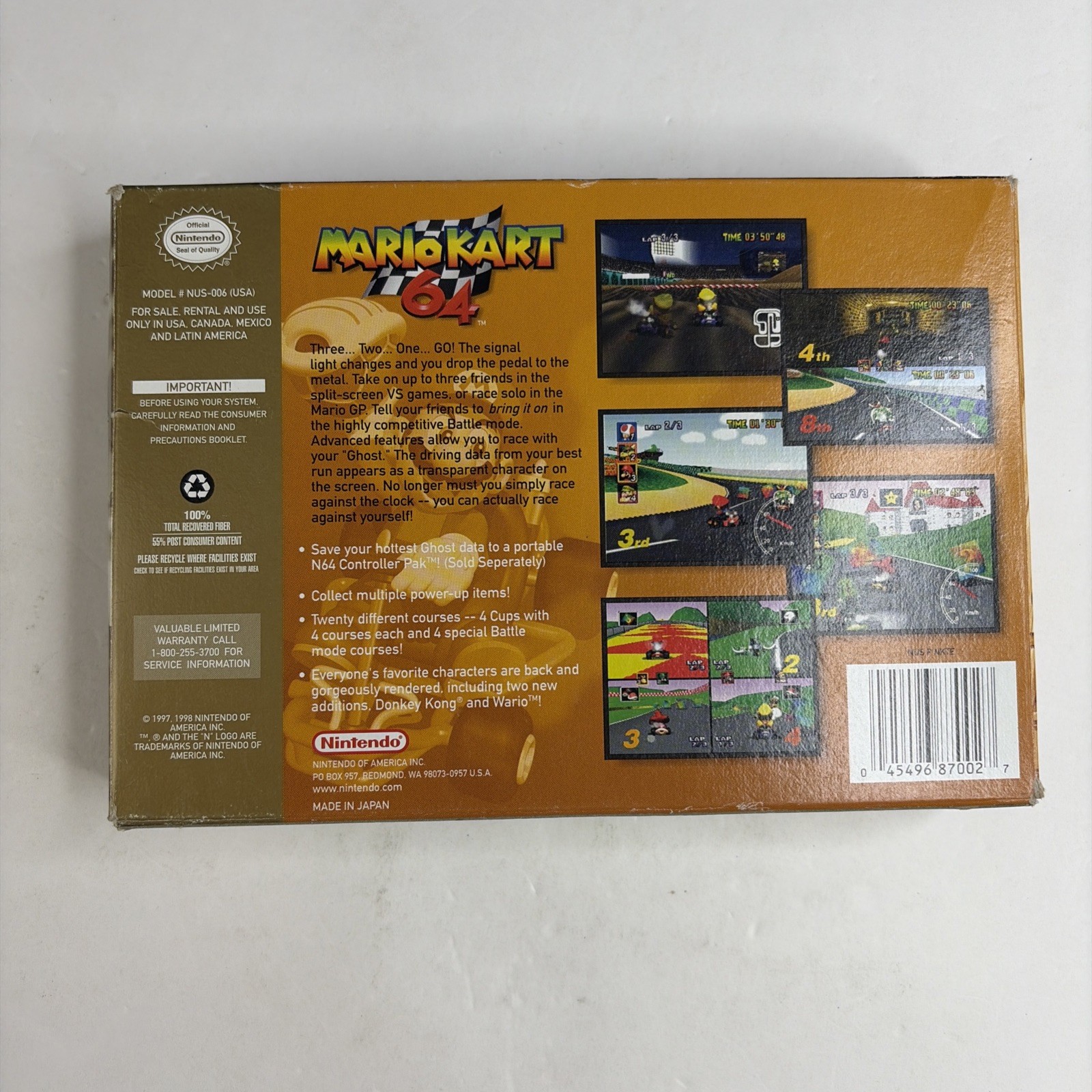 Mario Kart 64 (Nintendo 64 N64) In Original OEM Box Works Authentic