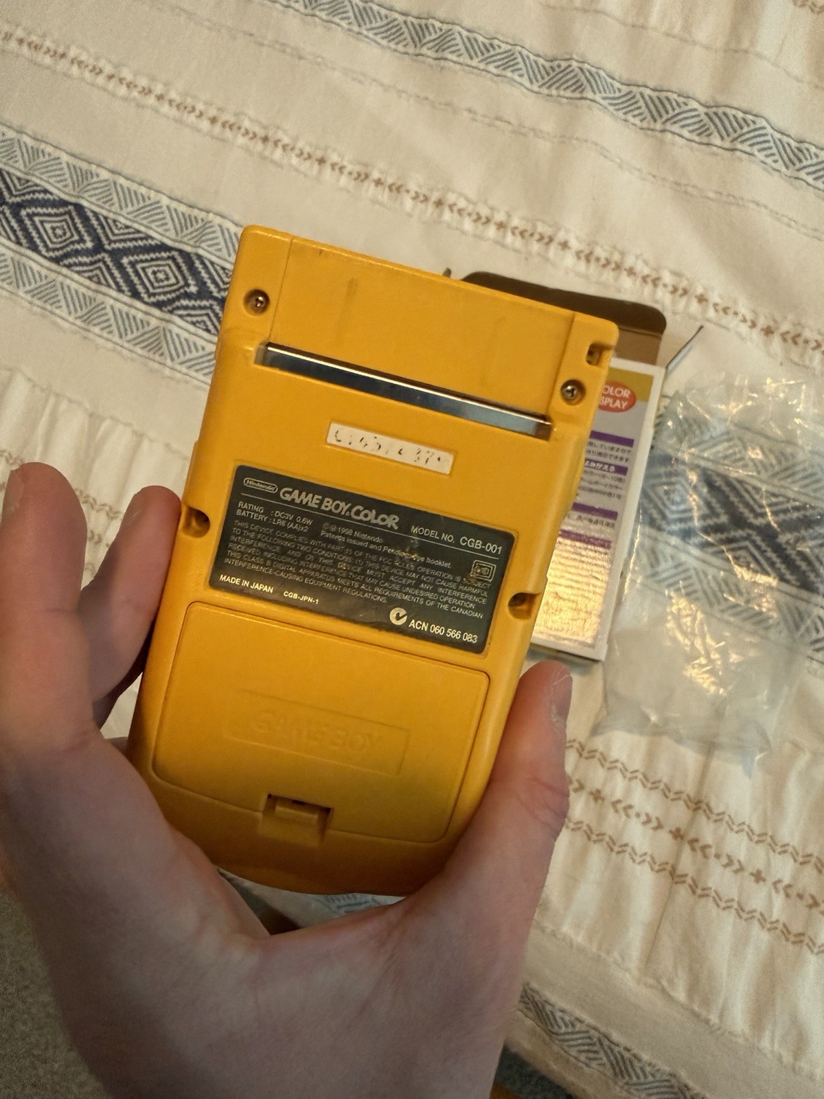 Nintendo Game Boy Color CGB-001 Yellow Handheld Console w/ Box NTSC-J