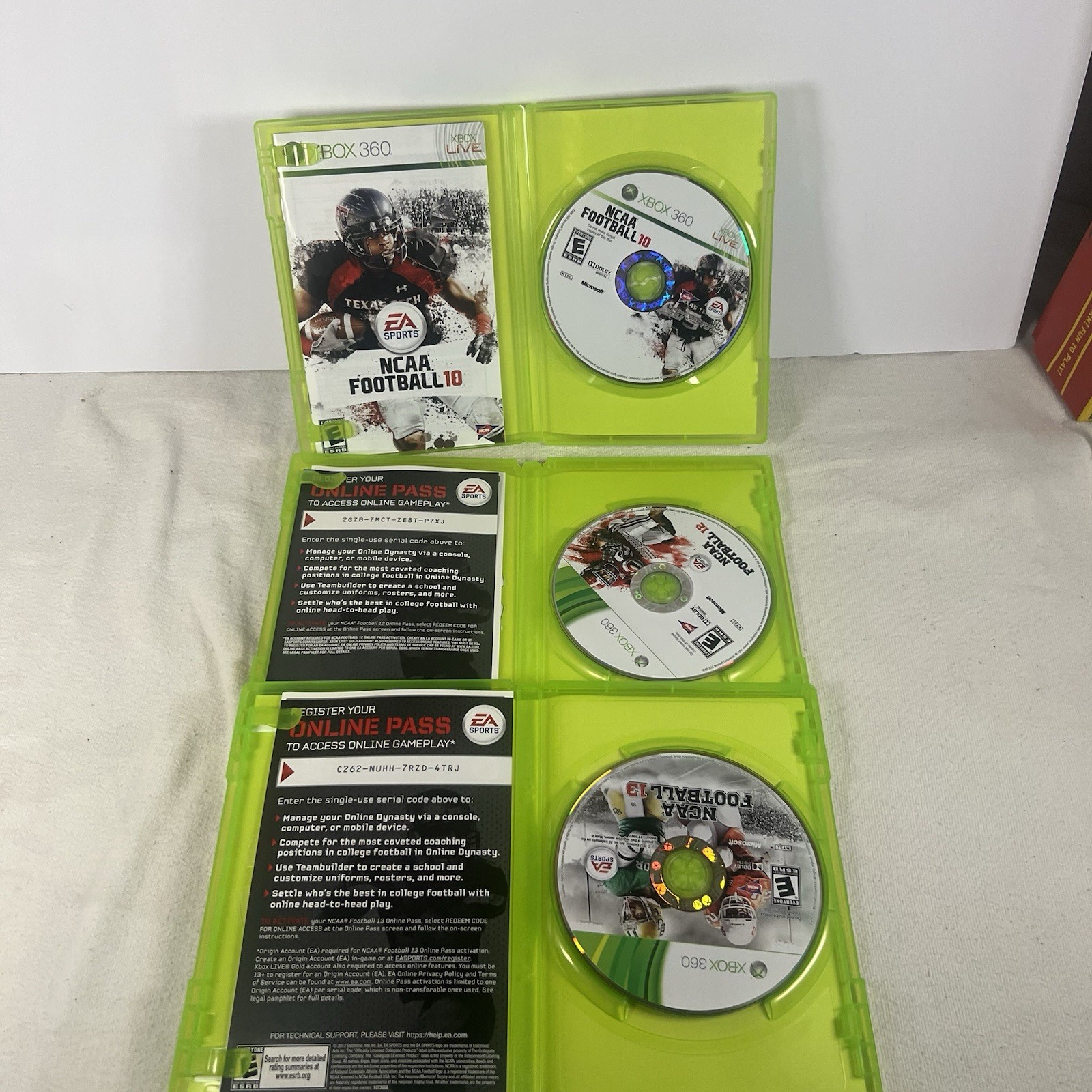 NCAA Football 10 12 13 Microsoft Xbox 360 Sports Lot