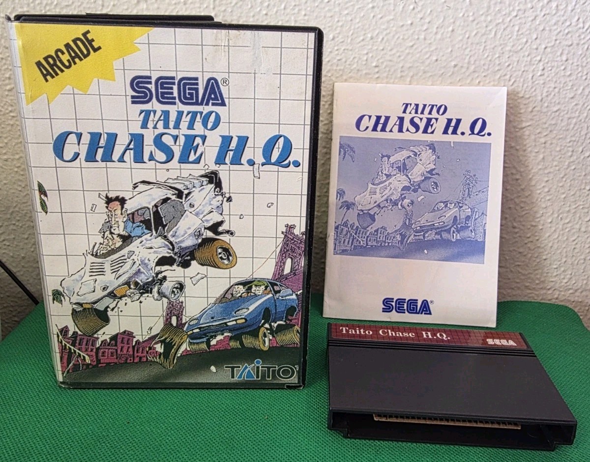 Sega Master System Taito Chase HQ Game Complete with Manual 1990 Used