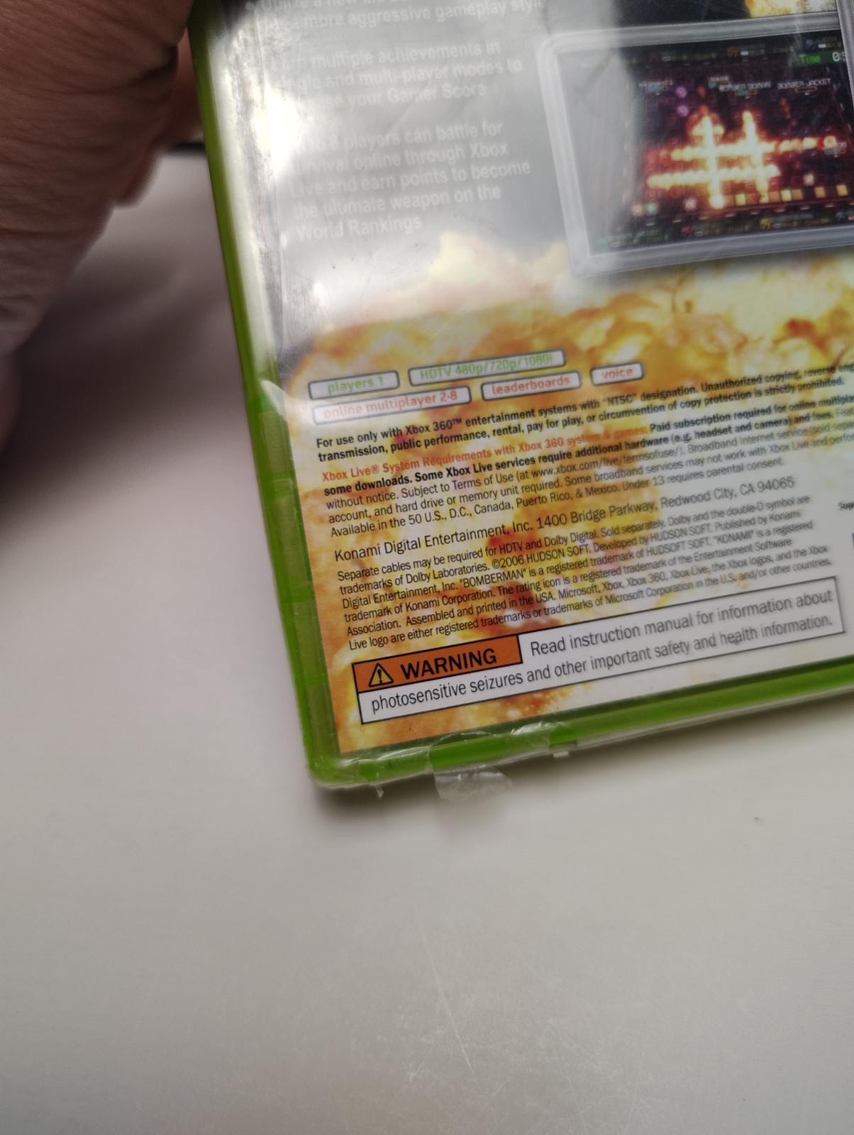 Bomberman: Act Zero (Microsoft Xbox 360, 2006) Factory Sealed Small Plastic Tear