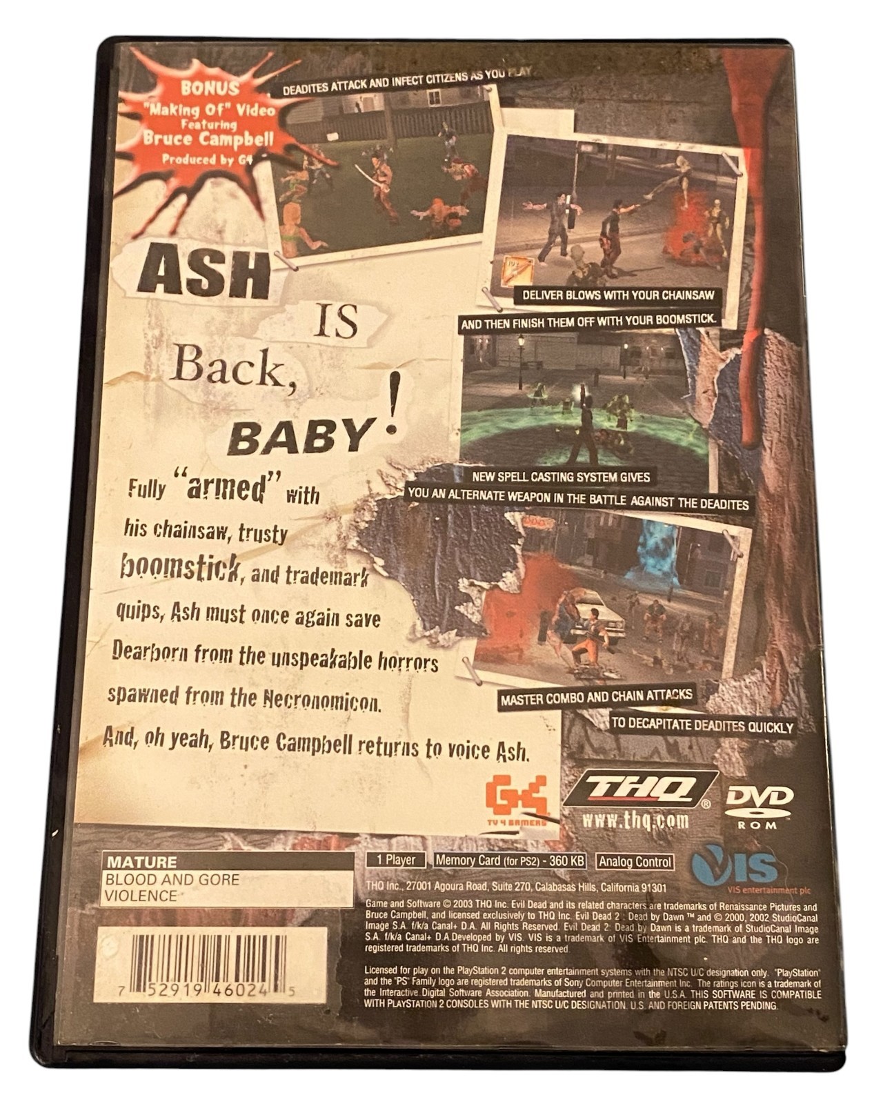 Evil Dead A Fistful Of Broomstick PS2 Video Game Crisis Zone 2003