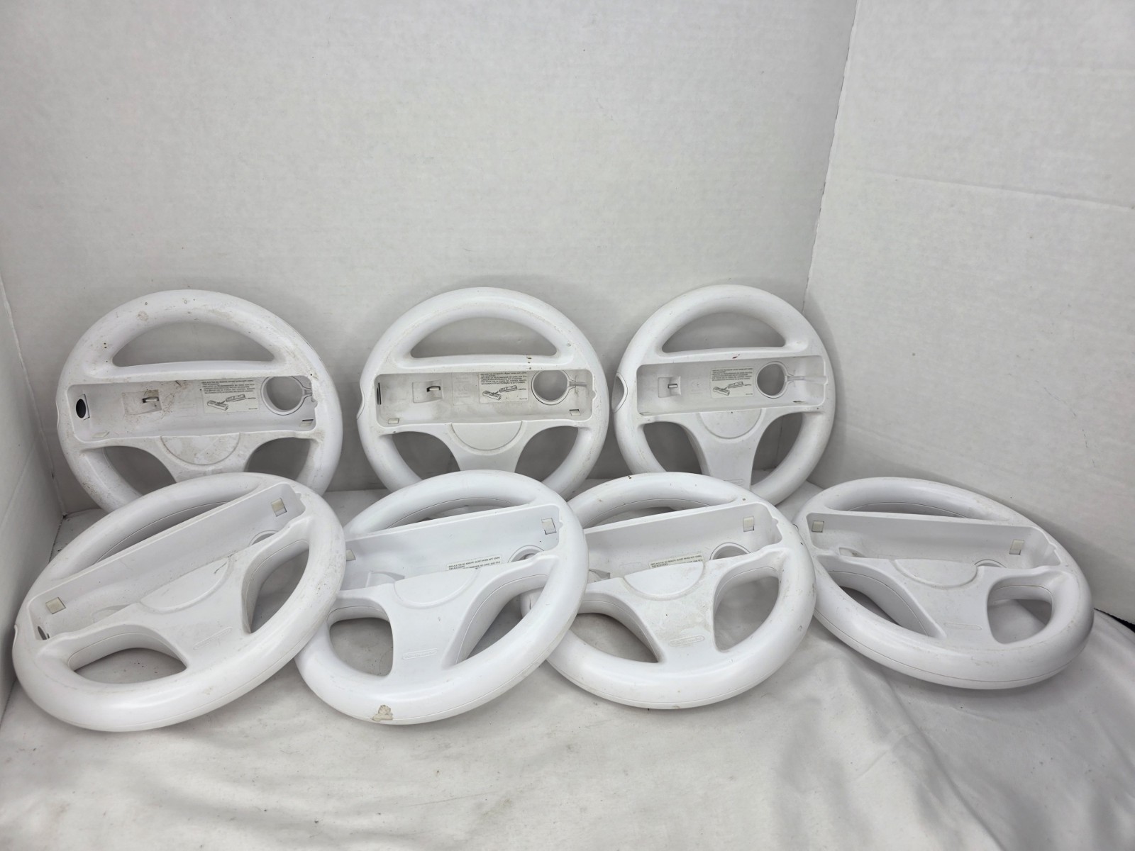 Lot of 7 Nintendo Wii Steering Wheels RVL-024 Mario Kart Remote Attachments OEM