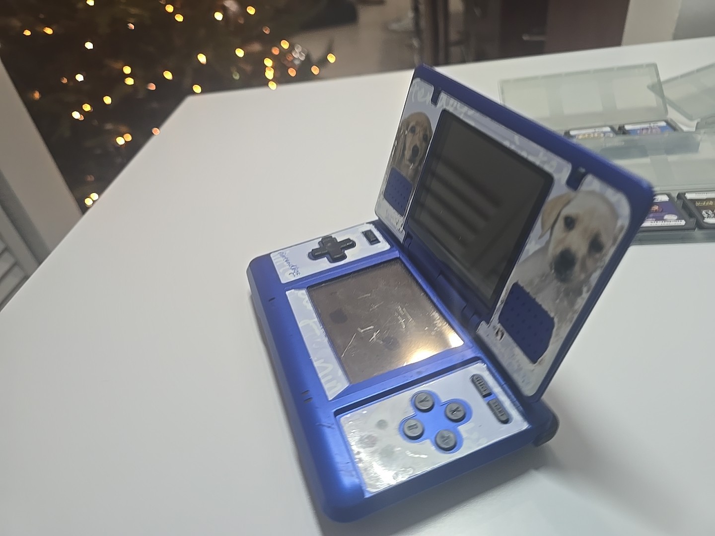 Nintendo NTR001 Nintendo DS Blue Console With 10 Games Tested And Working AS IS