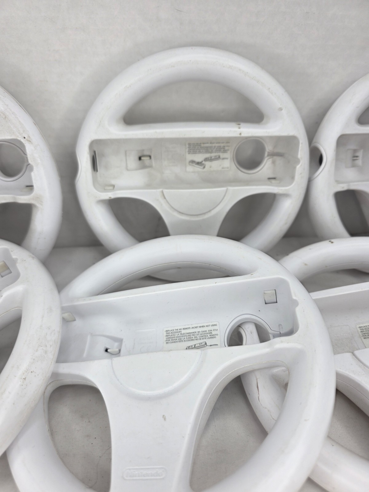 Lot of 7 Nintendo Wii Steering Wheels RVL-024 Mario Kart Remote Attachments OEM