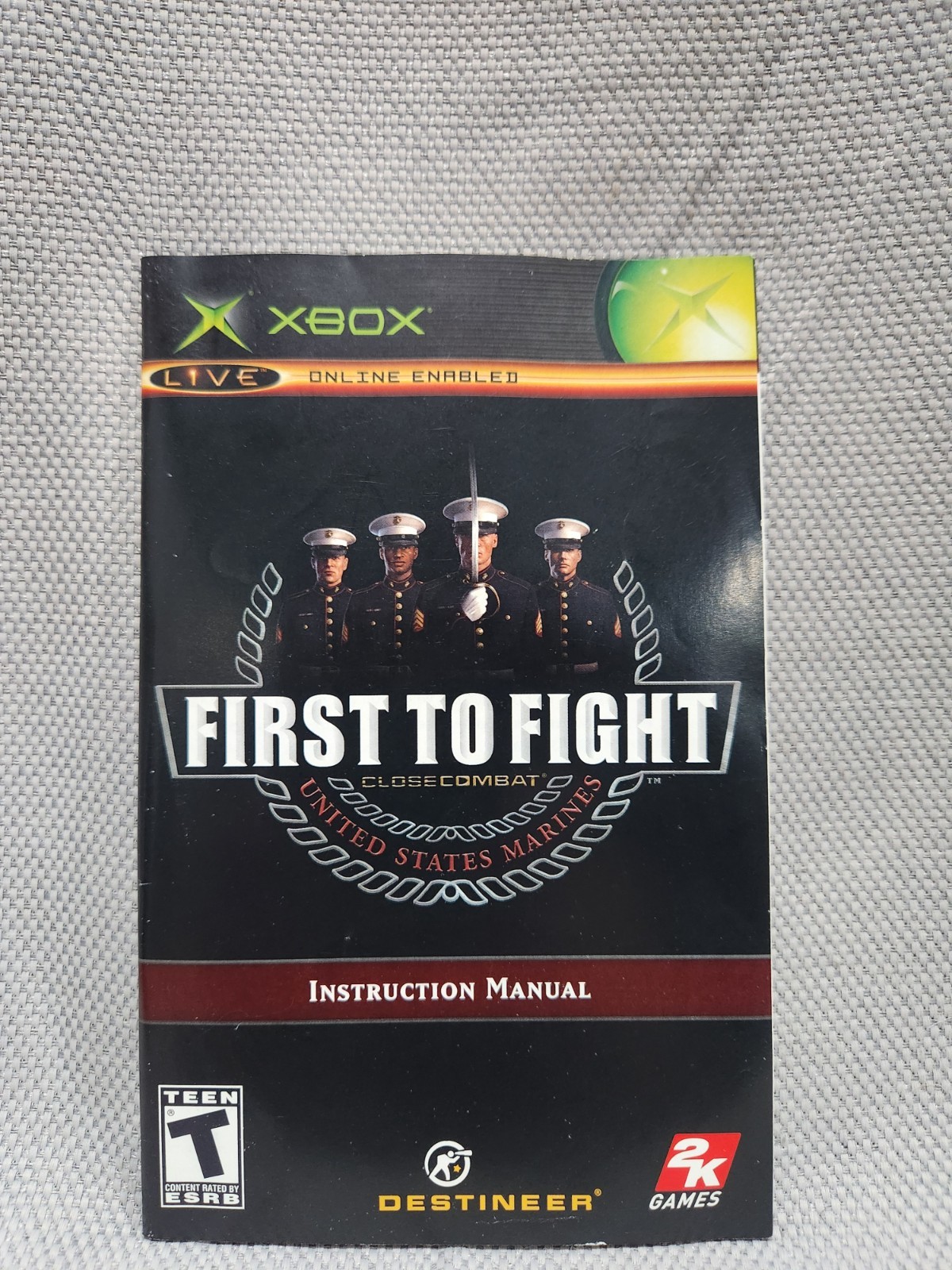 First To Fight Marines XBOX Instruction Manual Only