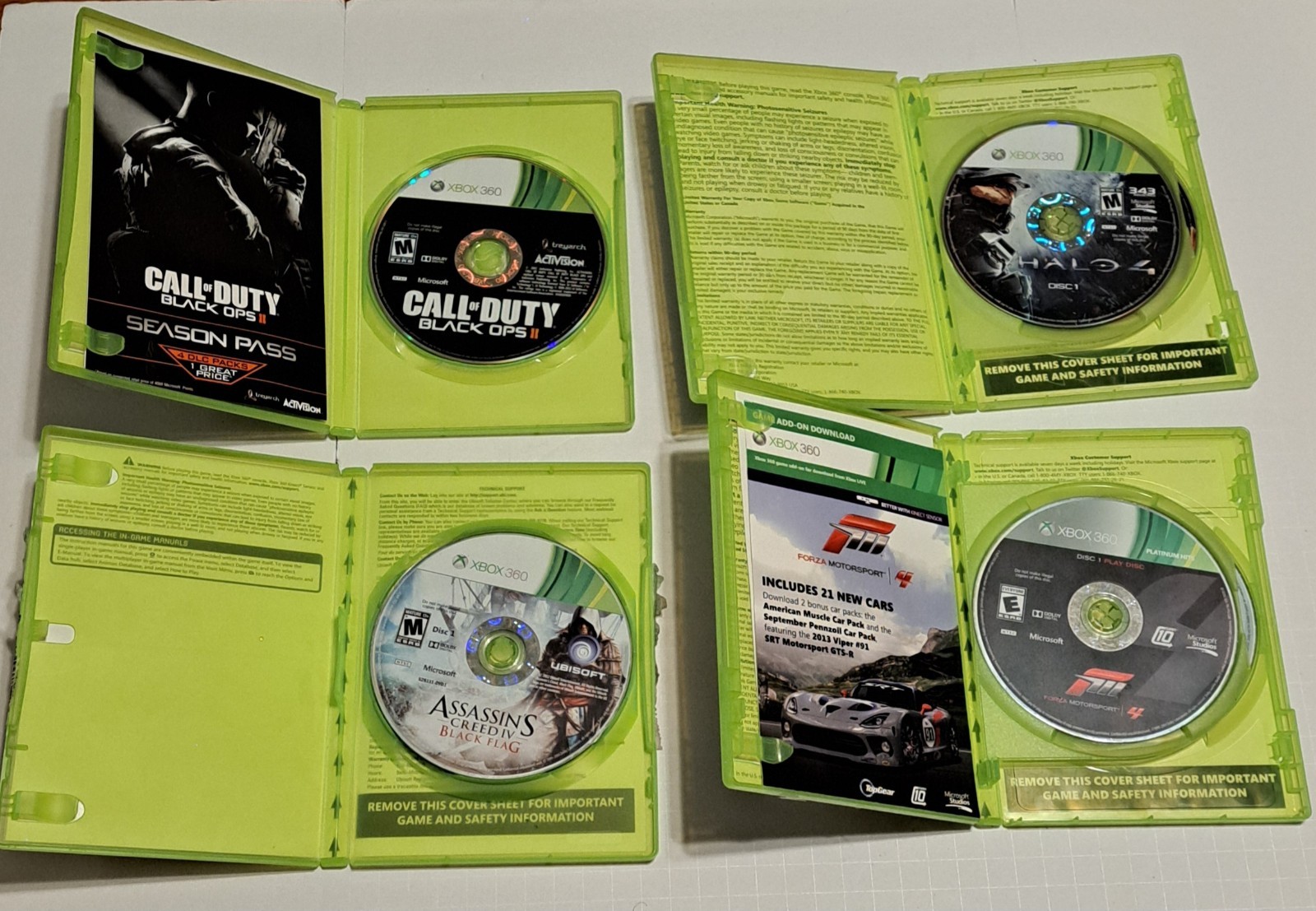 Xbox 360 Elite 120GB Bundle W/ 8 Games Cables Tested Working *Read Description*