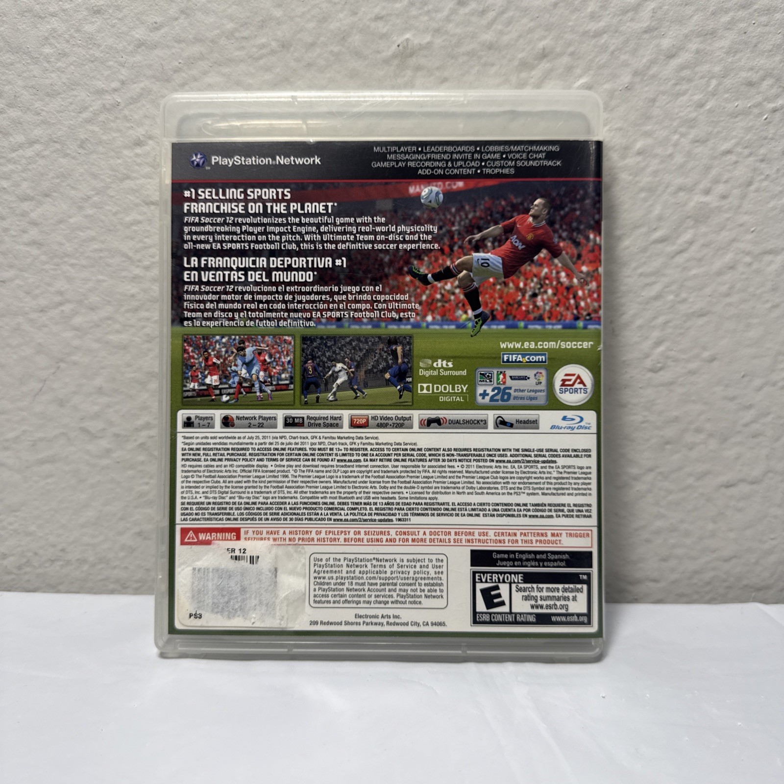 FIFA Soccer 12 (Sony PlayStation 3, 2011) Tested Working