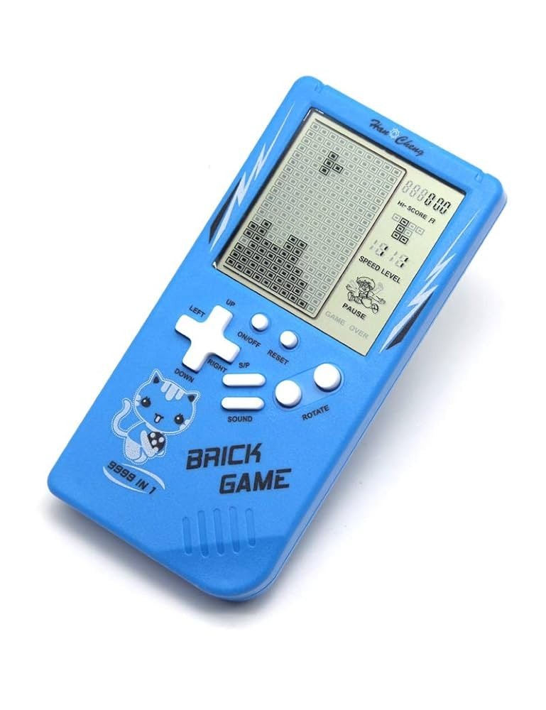 Retro Handheld Game Console 9999 Games -Blue with Adjustable Difficulty & Speed!