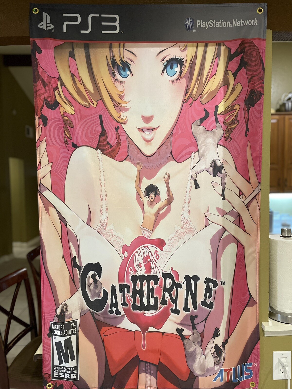 Catherine 5′ Flag Banner Poster Sony PlayStation 3 PS3 Atlus Rated M