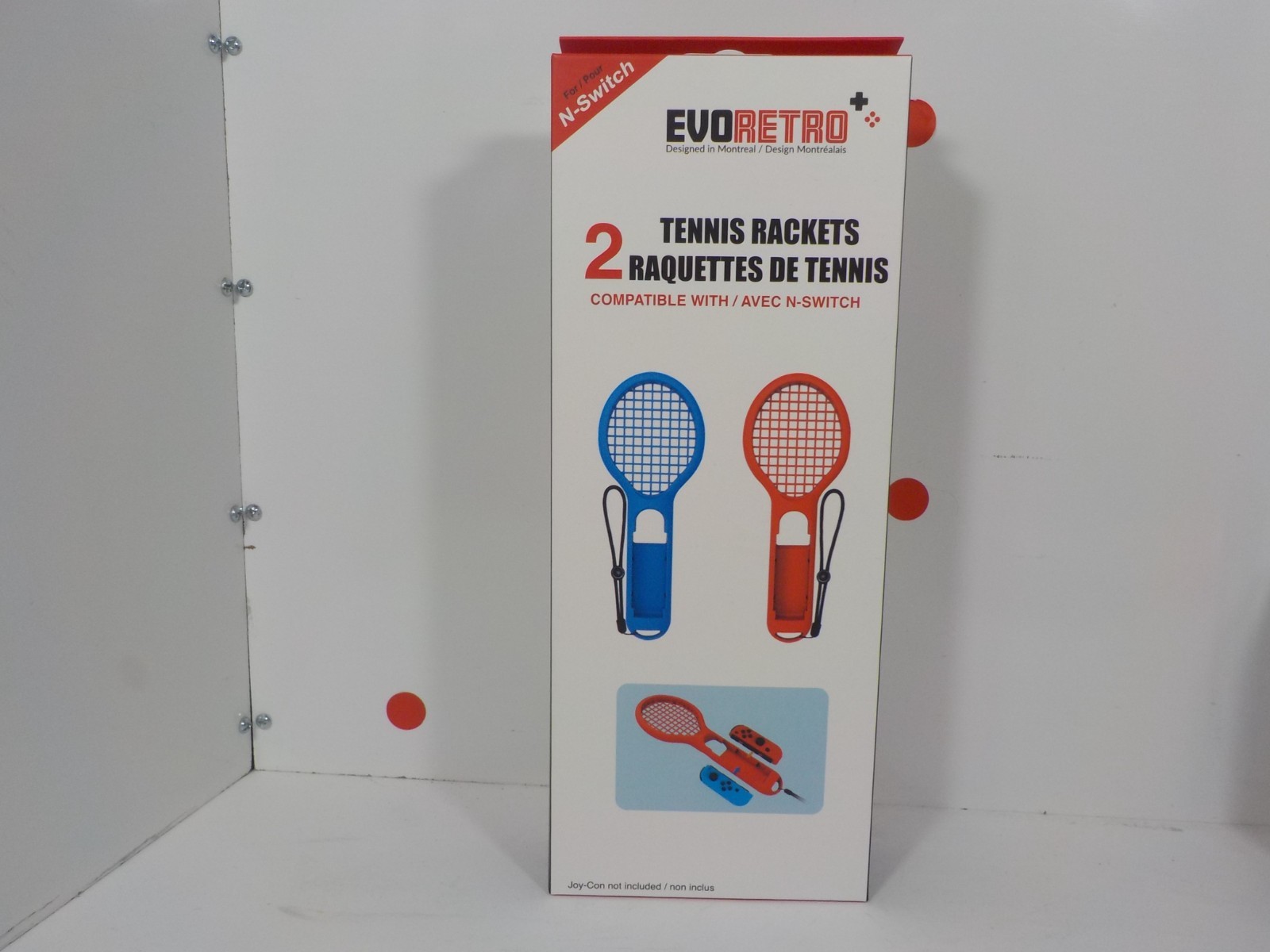 N A730 EVORETRO NINTENDO SWITCH ACCESSORY LOT STEERING WHEEL TENNIS RACKET GRIPS