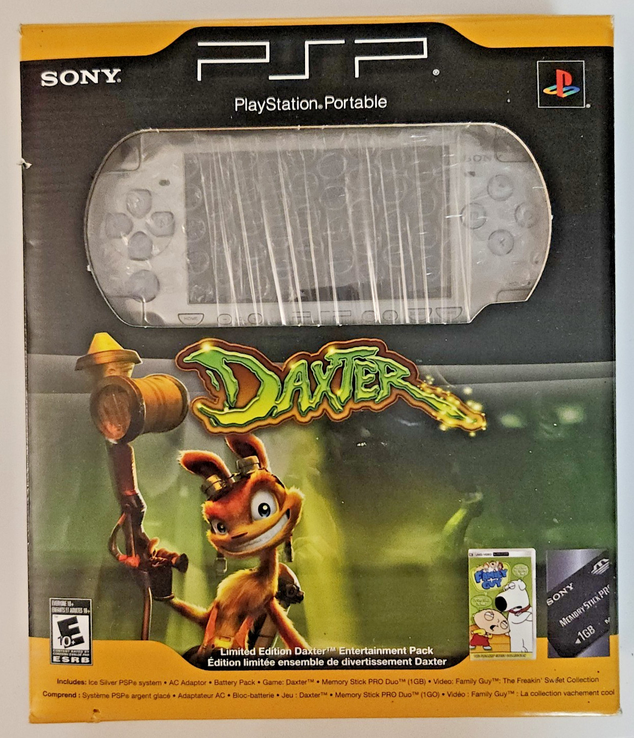 Silver PSP Limited Edition Daxter w Game – Family Guy – New Battery – Complete