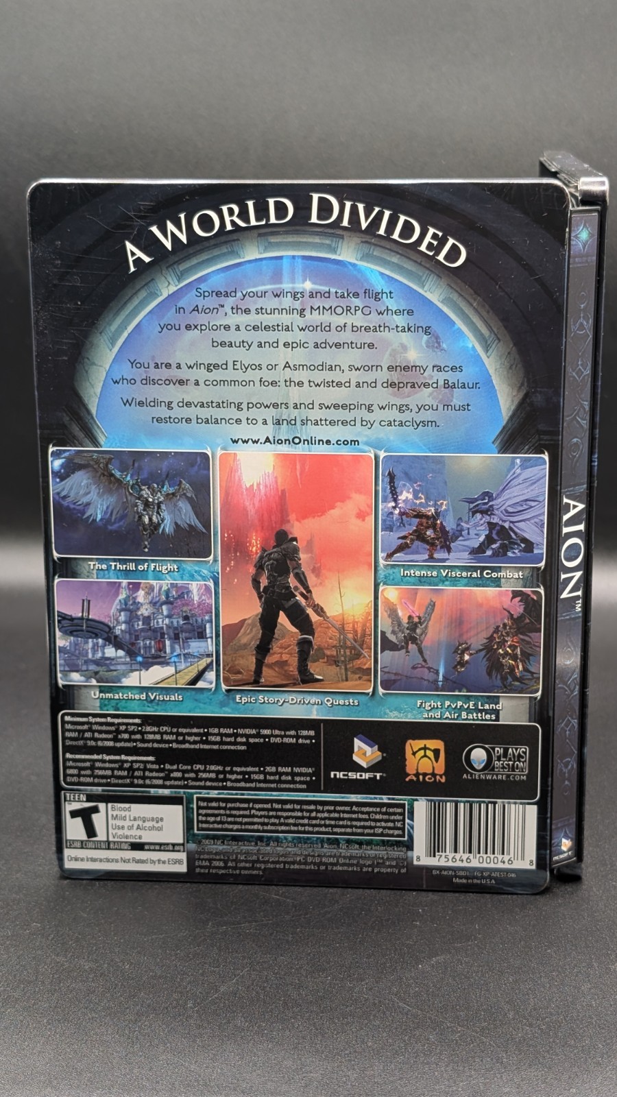 Aion (PC DVD-Rom, 2009, 2-Discs) Steelbook Edition Complete with Manual