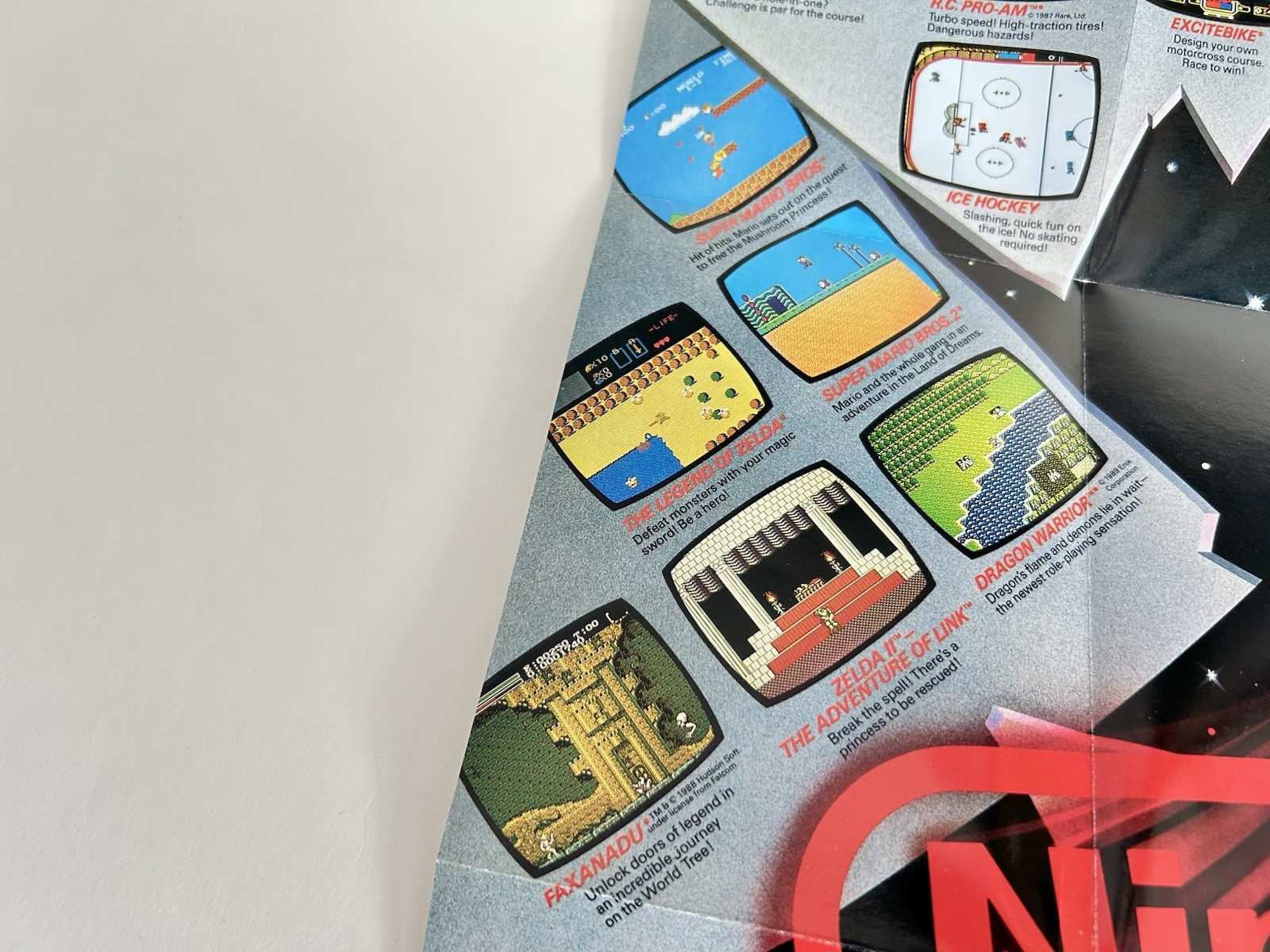Vintage Nintendo NES ‘ Now Your Playing With Power ‘ Fold Out Poster Insert