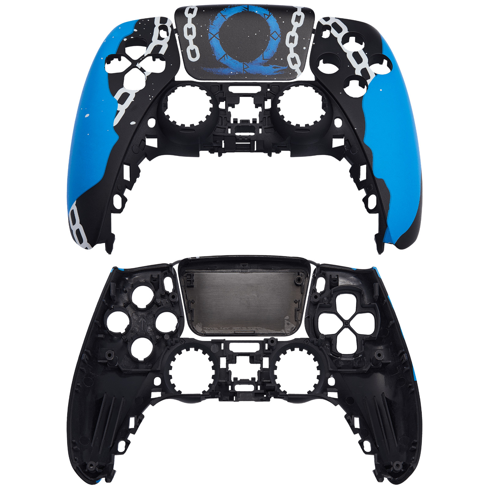 God of War Style Blue Black Top Faceplate Shell For PlayStation 5 PS5 Controller