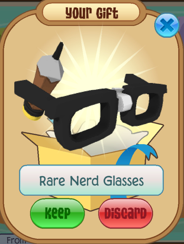 Animal Jam Classic AJC Silver Rare Nerd Glasses (READ DESCRIPTION)