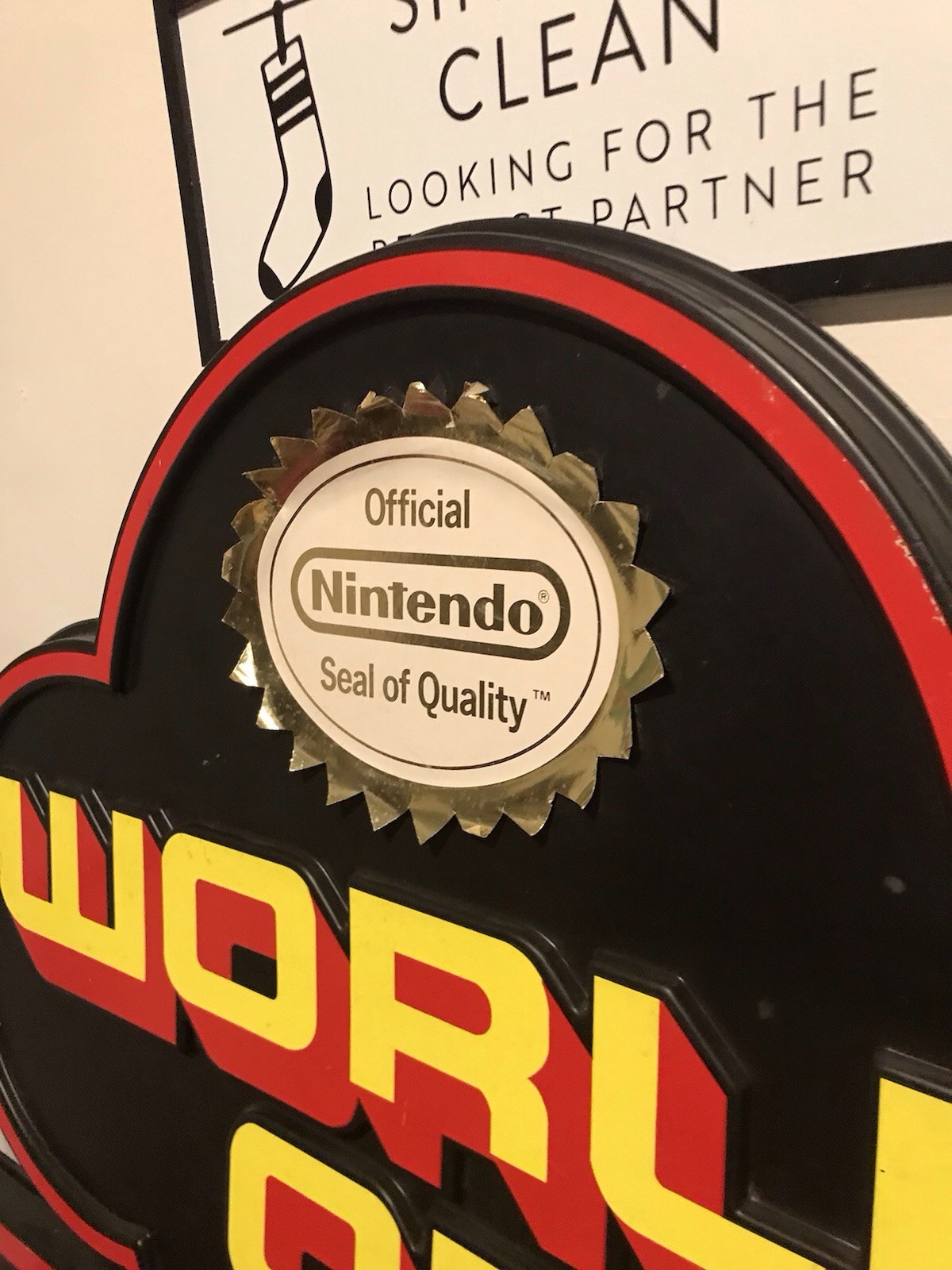 Nintendo NES World of Nintendo Display Sign Promotional Promo SNES Standee Mario
