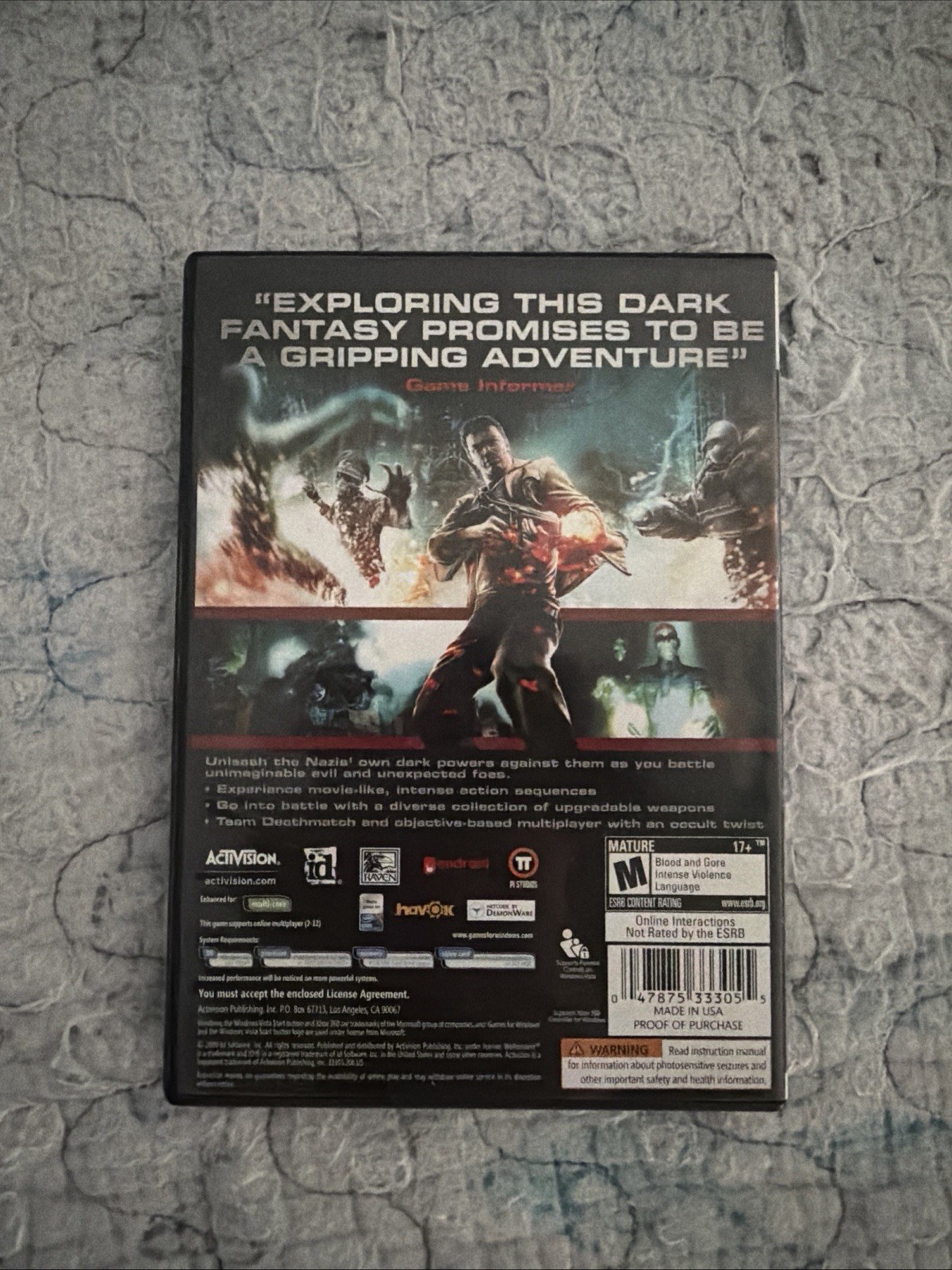 Wolfenstein Game For Windows PC DVD (PC, 2009)