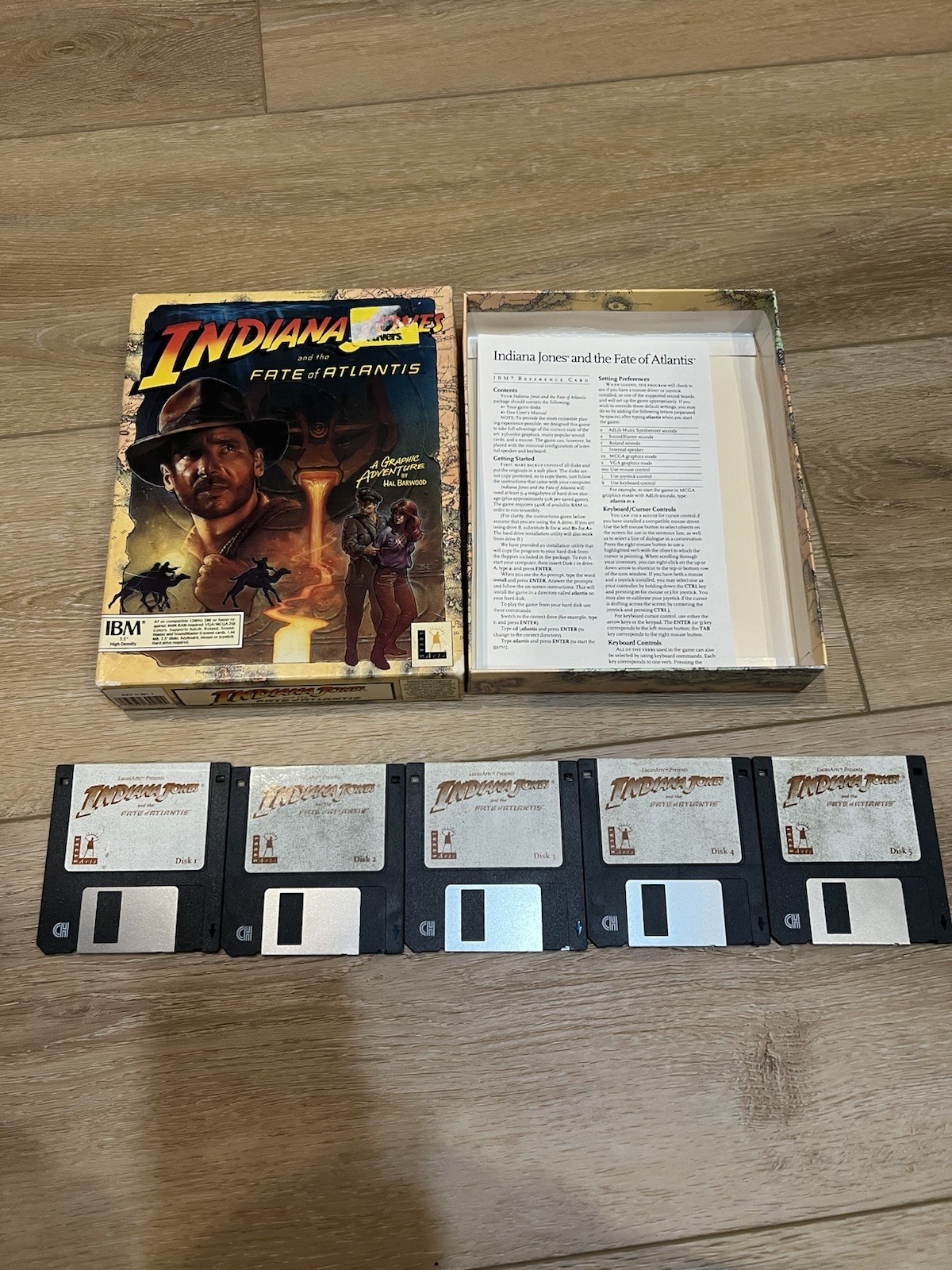 Indiana Jones and the Fate of Atlantis Big Box PC 3.5″ Very Good w/ Ref Card