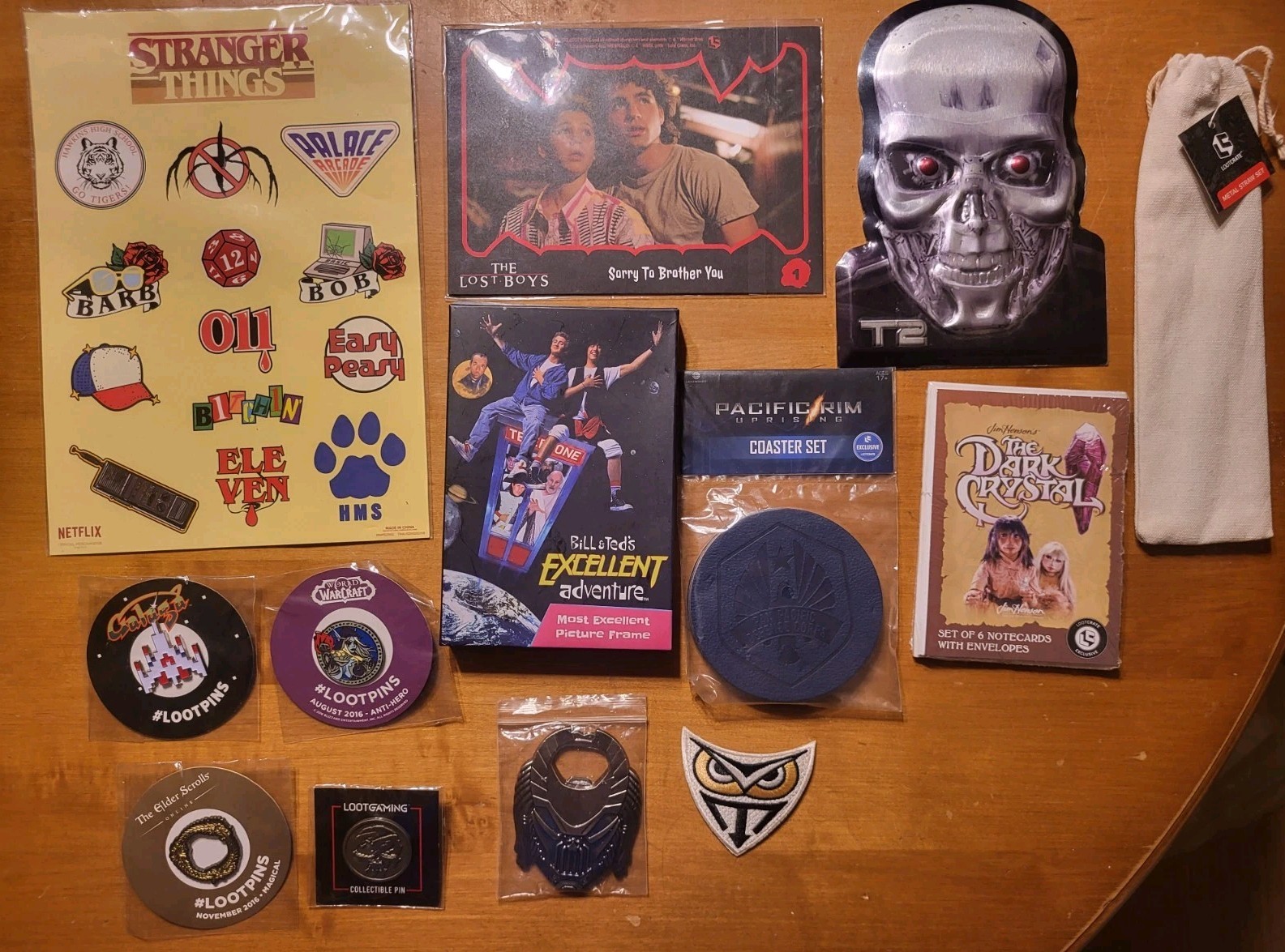 LOT Promo Items Loot Crate Pins Coaster T2 Lost Boys Stranger Things + READ