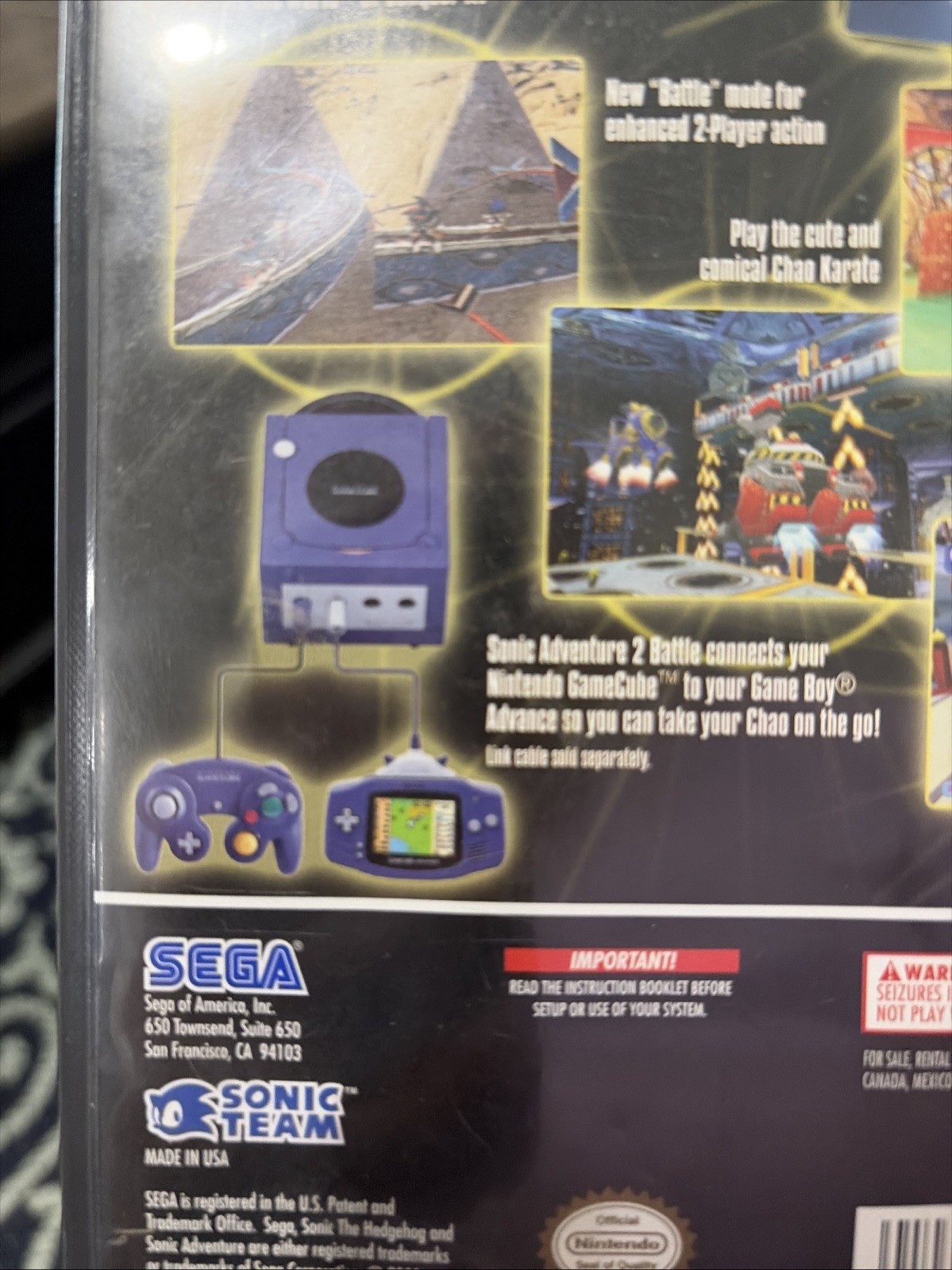 Sonic Adventure 2 Battle (Nintendo GameCube, 2004) CIB Complete In Box