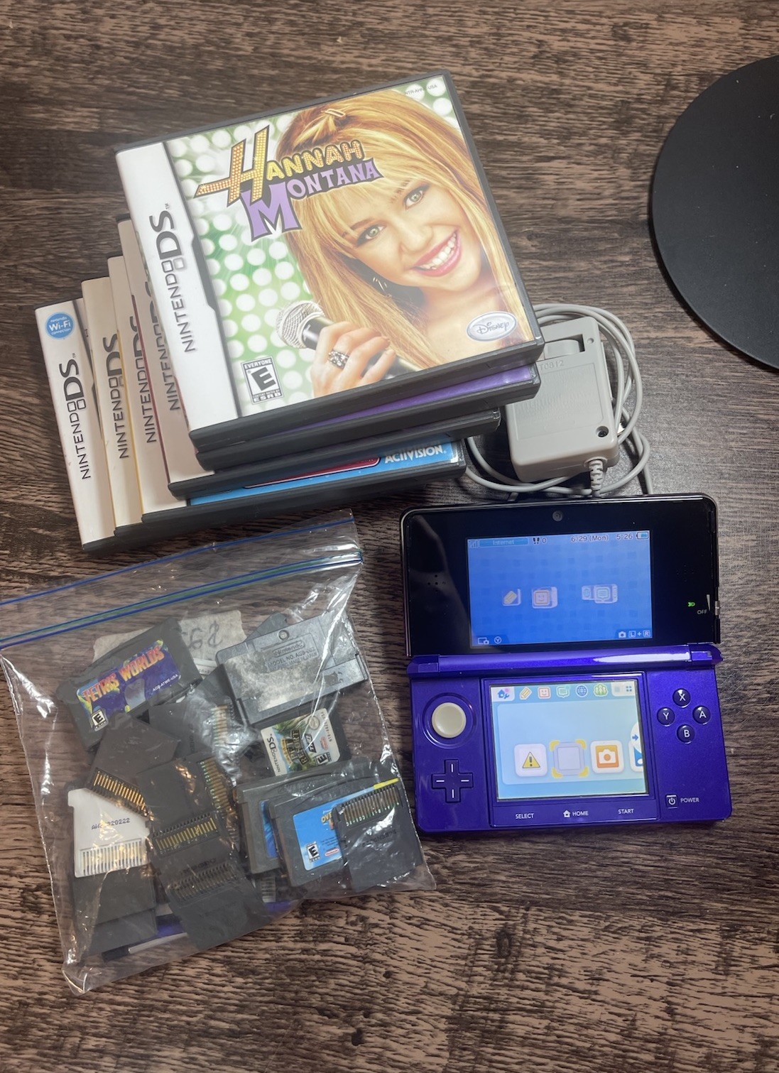 Nintendo 3DS Midnight Purple Portable Gaming Console & 35 Games