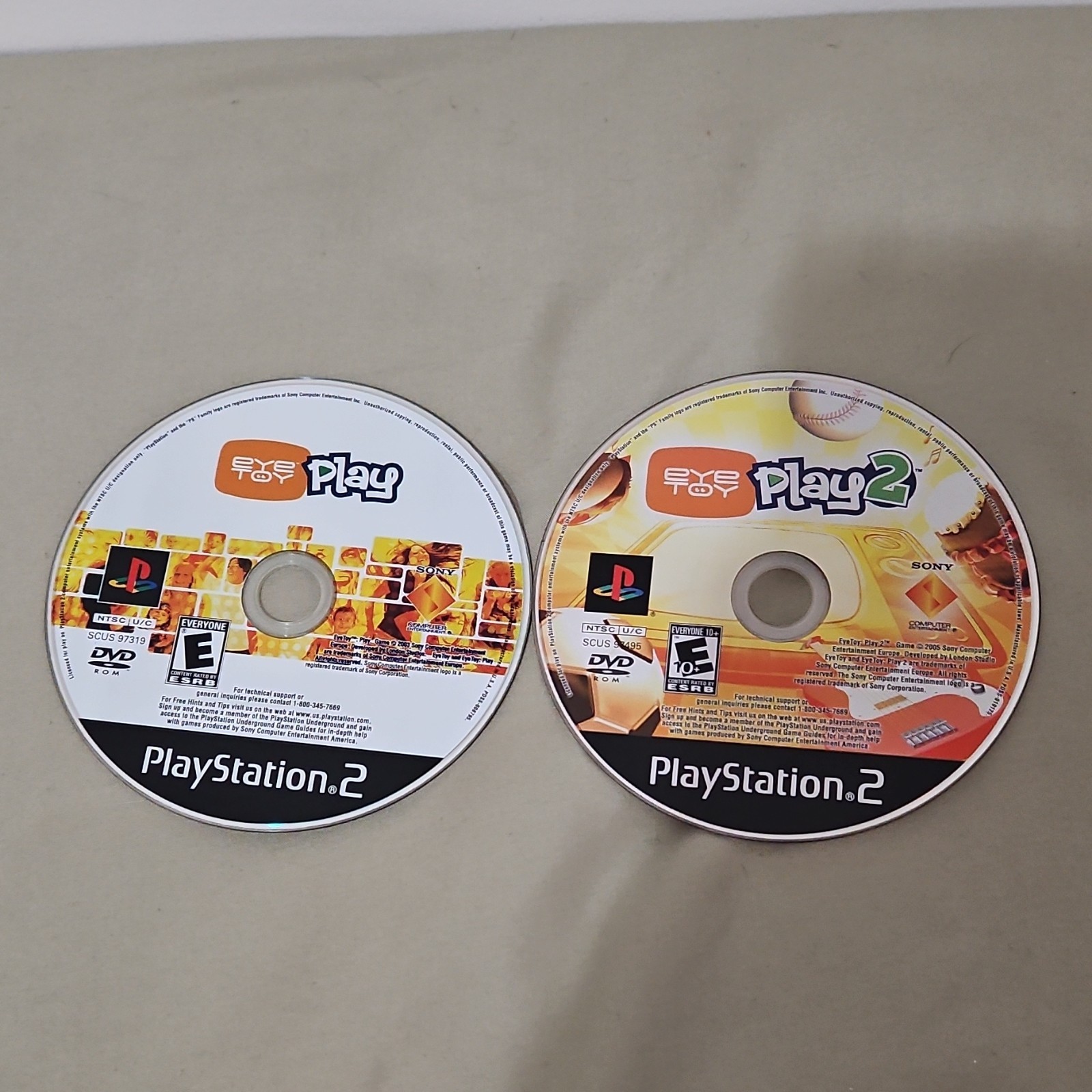 Sony EyeToy USB Motion Camera w/ Manual + EyeToy Play 1&2 PS2 5.5ft