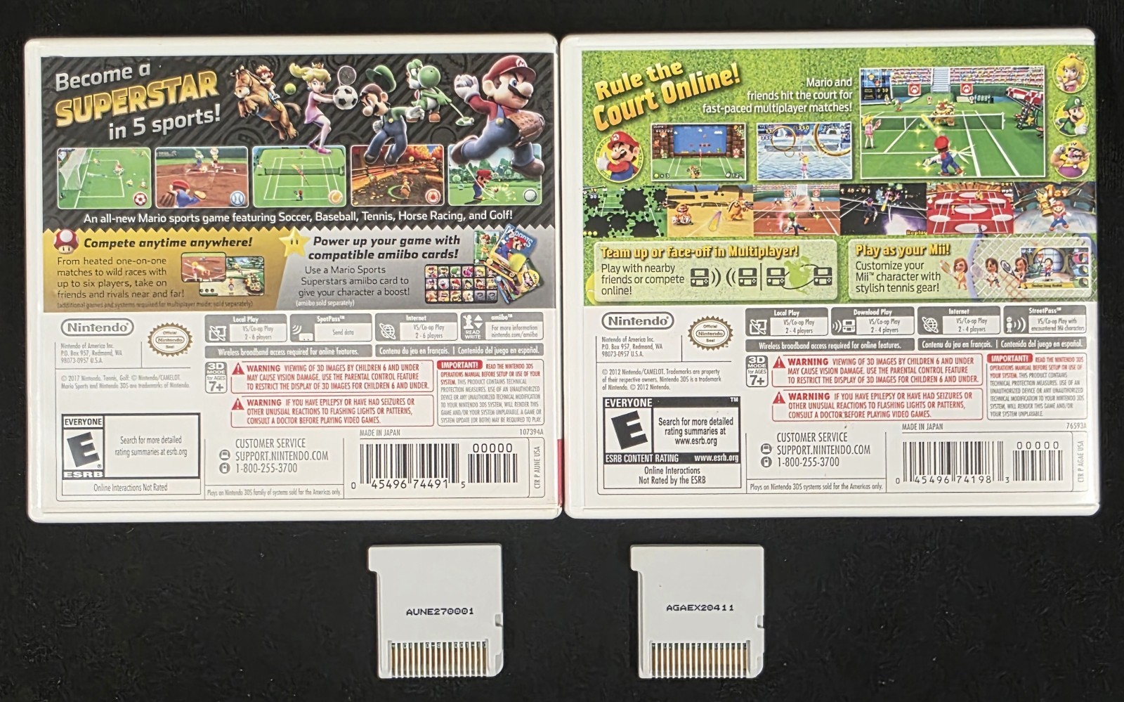 Mario Tennis Open & Sports Superstars Bundle (Nintendo 3DS) Lot of 2 – Tested