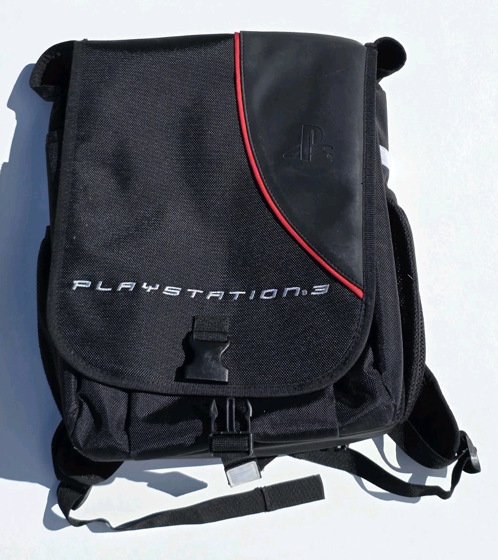Official Sony PlayStation 3 Backpack PS3 Storage Travel Bag Carrying Soft Case