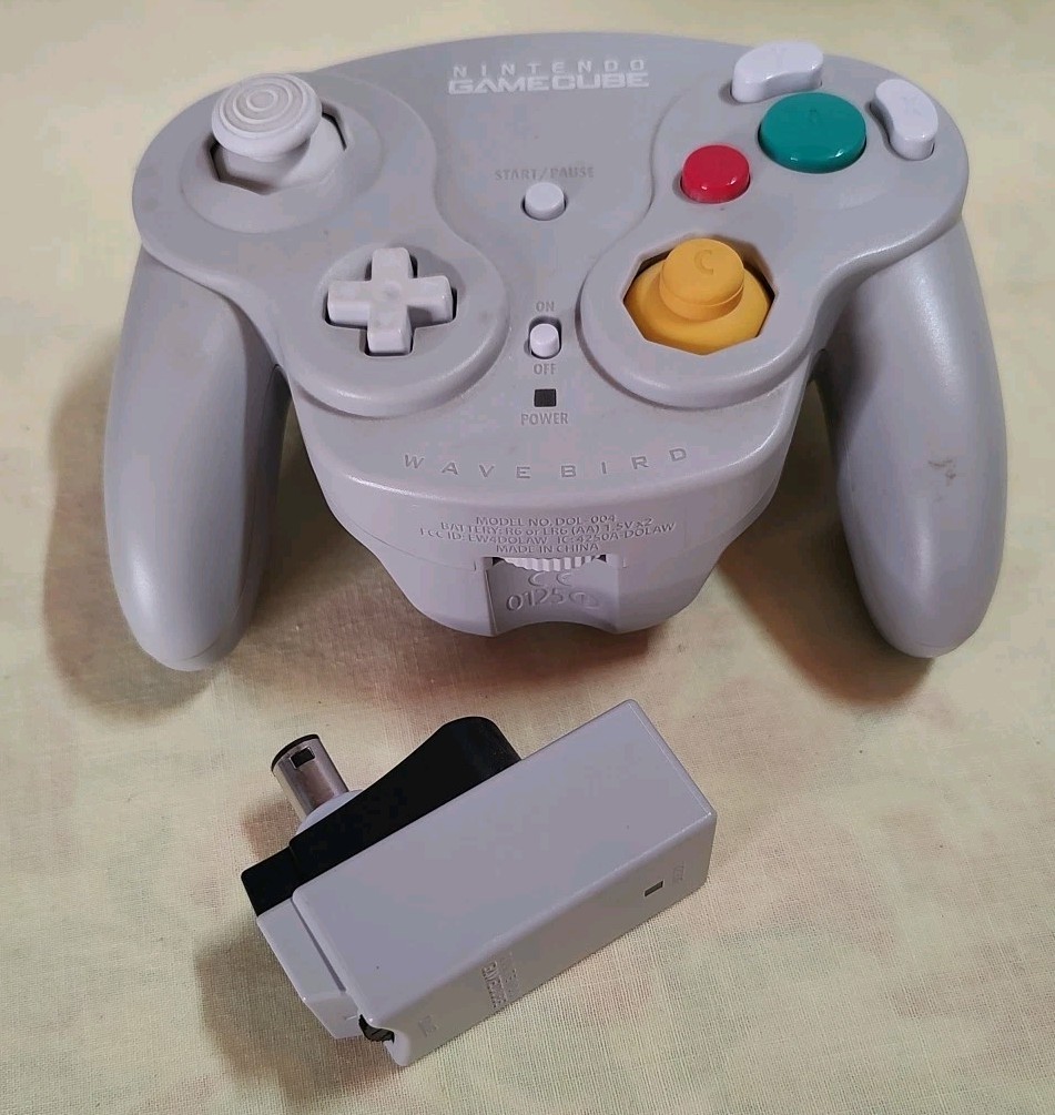 Nintendo GameCube Wavebird Wireless Grey Controller w/ Receiver DOL-004 Tested