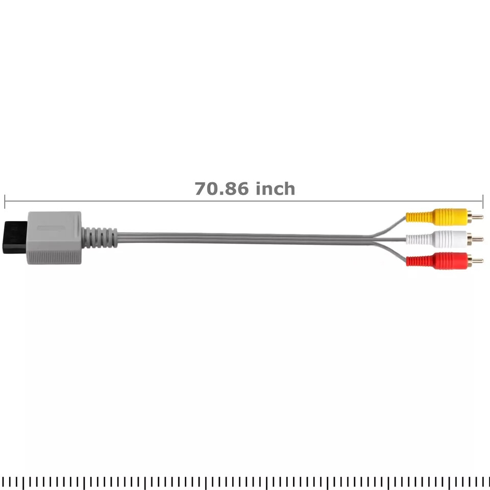 6FT Audio Video AV Composite 3 RCA Cable for Nintendo Wii / Wii U