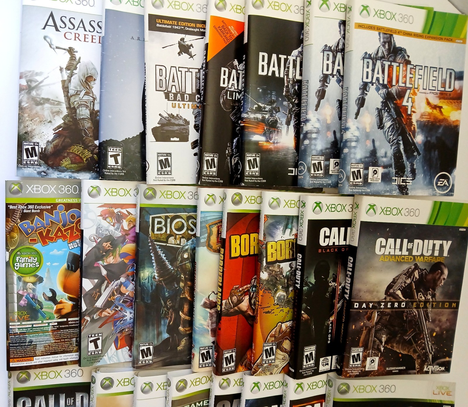 Microsoft XBOX 360 COVER ART – ARTWORK INSERTS ONLY – You Pick/Choose