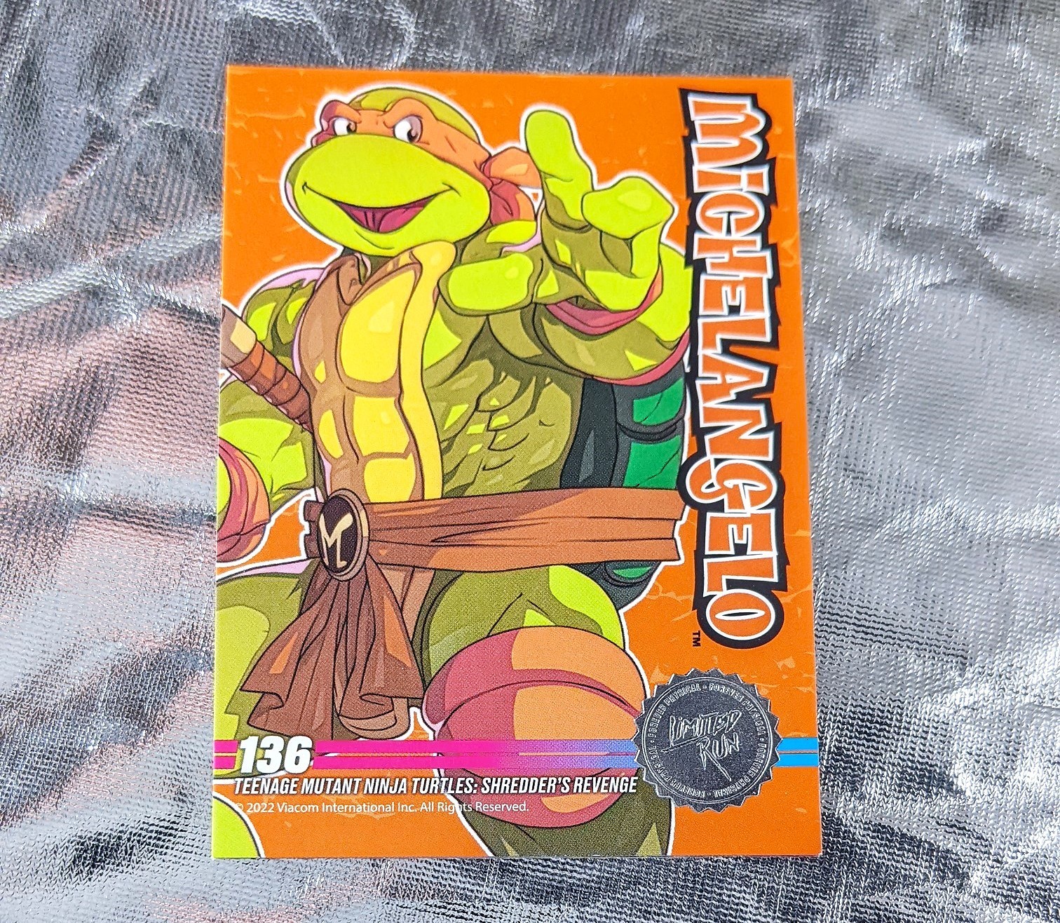 TMNT Shredder’s Revenge Michelangelo 136 Ninja Turtles Limited Run Trading Card